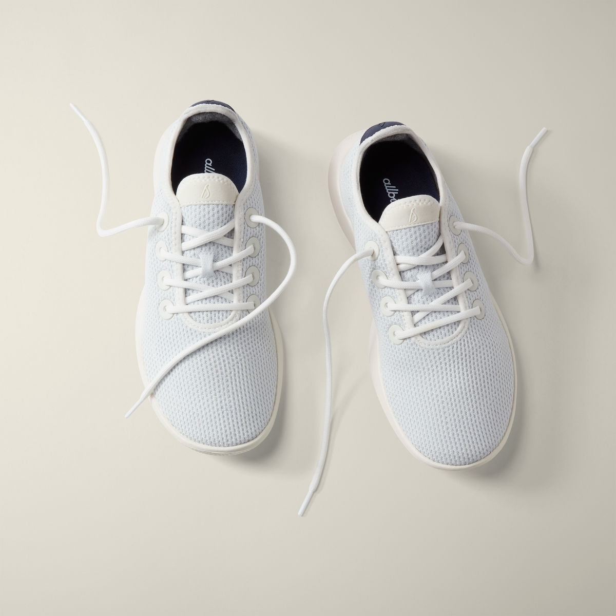Women's Tree Runners - Blizzard/True Navy (Natural White Sole)