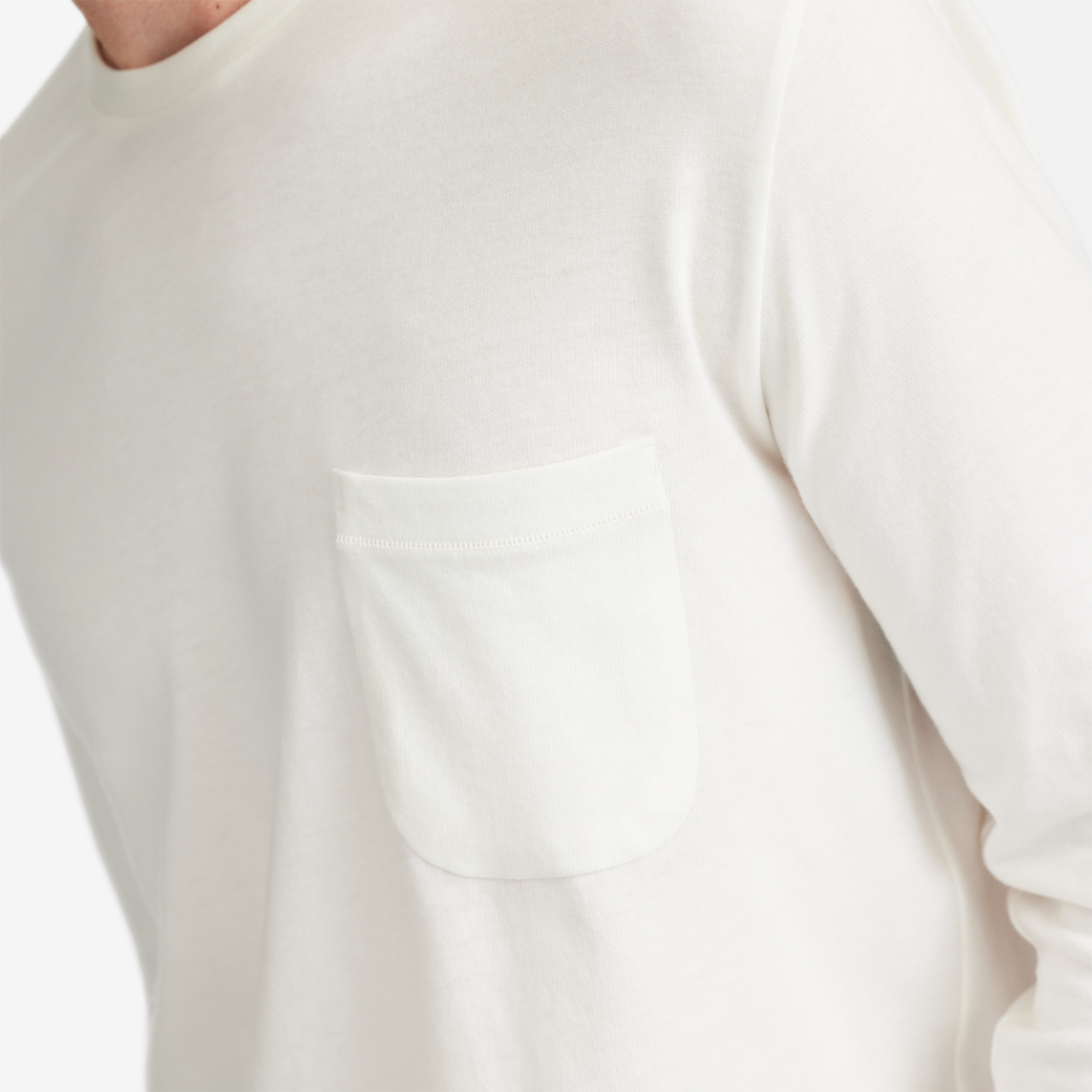 Men's Soft Merino Long Sleeve Tee - Natural White